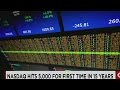 Nasdaq hits 5,000 for the first time in 15 years
