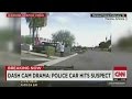 Dash cam drama: Police car hits suspect